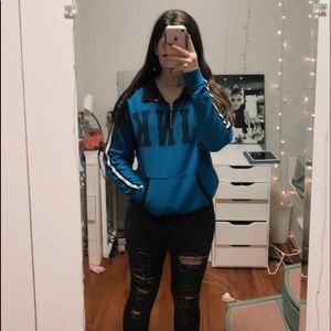 vs pink royal blue quarter zip